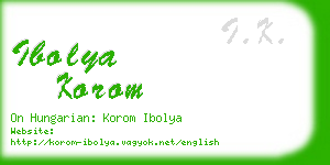ibolya korom business card